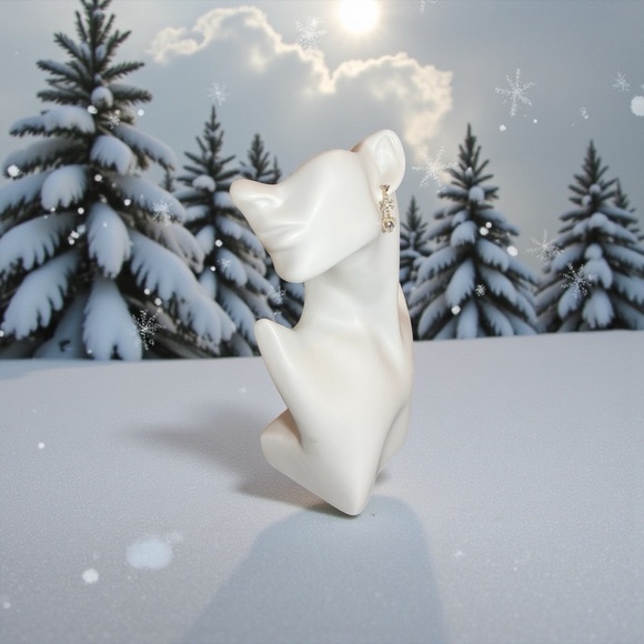 Heart Flower Gold Diamond Earrings - Picture 2 of 6